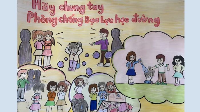 vẽ tranh về vấn đề bạo lực học đường dành cho học sinh