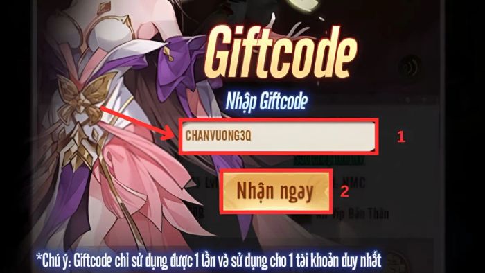 Hướng dẫn nhập mã code Chân Vương 3Q - bước 3