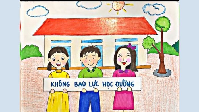 Mẫu tranh vẽ bạo lực học đường với chất lượng cao