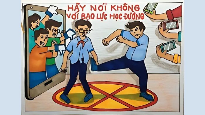 Hướng dẫn chi tiết vẽ tranh về bạo lực học đường