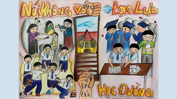tải về tranh vẽ phòng chống bạo lực học đường