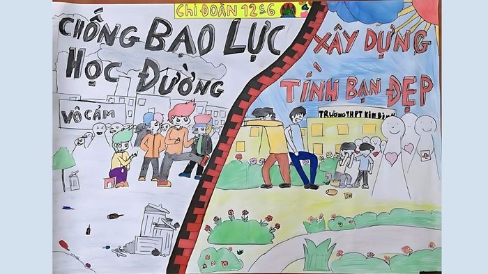 vẽ tranh về vấn đề bạo lực học đường