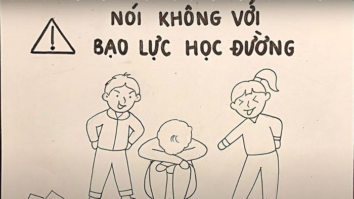Bước 2: Hướng dẫn vẽ tranh bạo lực học đường
