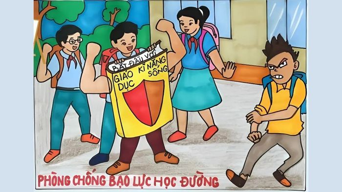Cách thức vẽ tranh bạo lực học đường có ý nghĩa sâu sắc