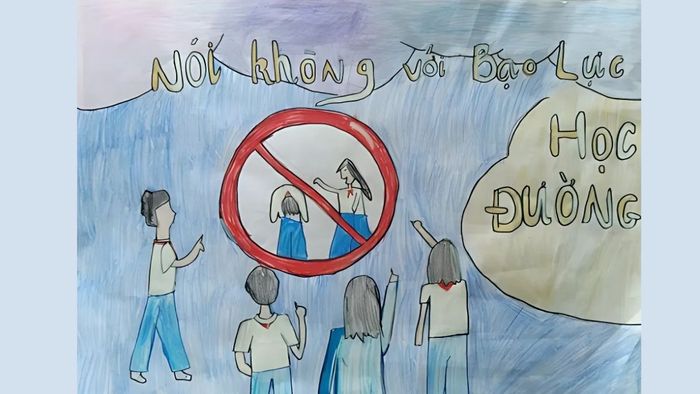hướng dẫn cách vẽ tranh về bạo lực học đường