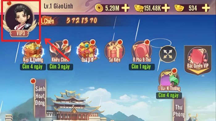 Hướng dẫn nhập mã code Chân Vương 3Q - bước 1