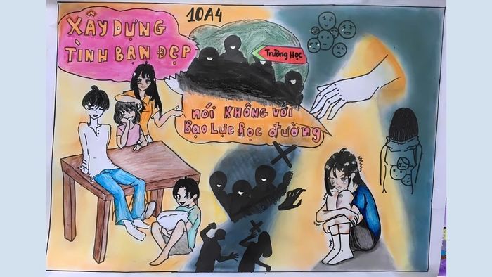Vẽ tranh bạo lực học đường đẹp và có giá trị sâu sắc về mặt ý nghĩa