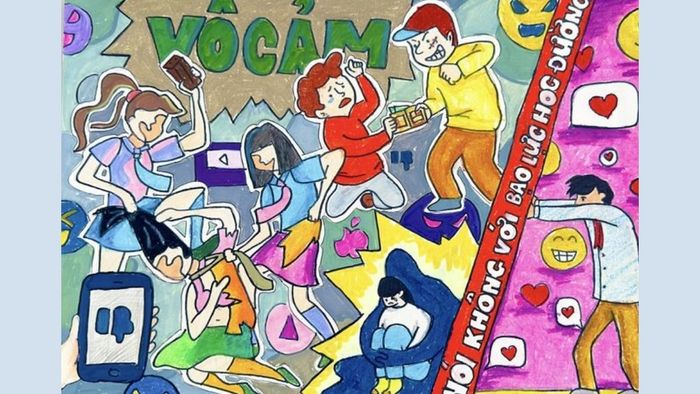 vẽ tranh tuyên truyền phòng chống bạo lực học đường