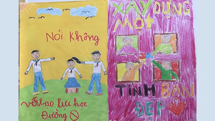 tải về mẫu tranh vẽ bạo lực học đường