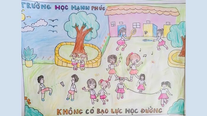 mẫu tranh phản ánh bạo lực học đường