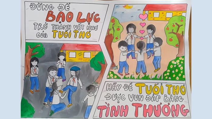Ý nghĩa của việc vẽ tranh về bạo lực học đường là gì?