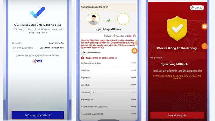 Hướng dẫn cập nhật sinh trắc học ngân hàng MB Bank qua VNeID - bước 3