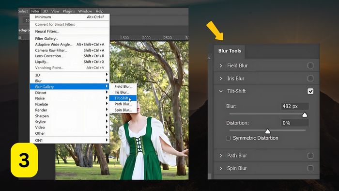 Làm mờ ảnh trong Photoshop – Bước 3
