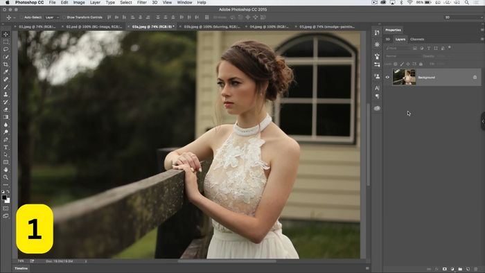 Cách 1 làm mờ ảnh trong Photoshop, bước 1