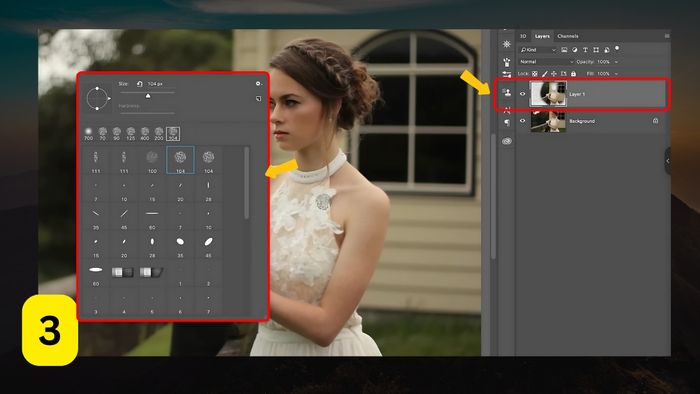 Cách 1 làm mờ ảnh trong Photoshop, bước 3