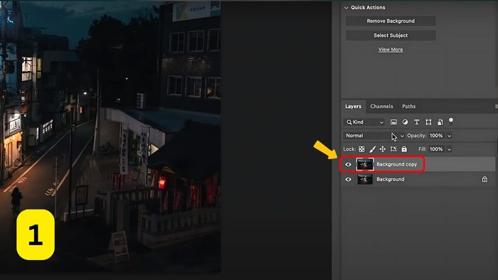 Làm mờ ảnh trong Photoshop – Bước 1