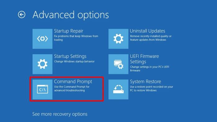Hướng dẫn khắc phục lỗi không reset được Win 10 qua bước 2 của phương pháp 5