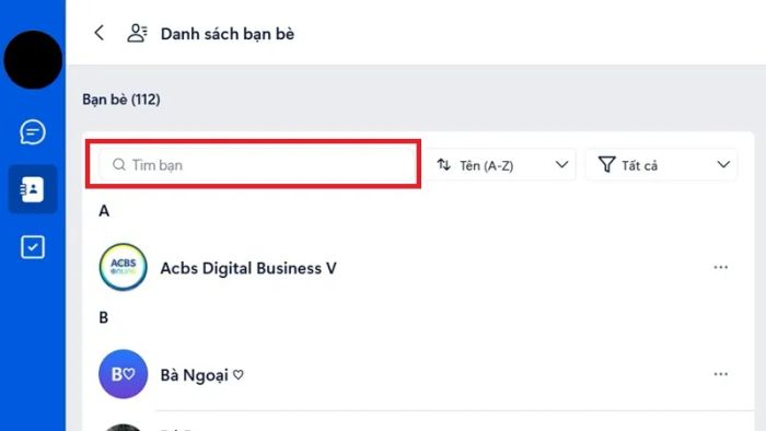 Cách xóa bạn Zalo nhanh trên Zalo Web