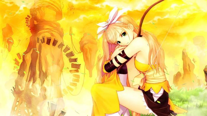 Hình nền anime màu vàng đẹp và cuốn hút