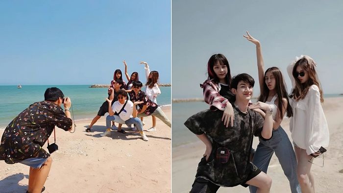 Những gợi ý tạo dáng khi chụp ảnh với hội bạn thân tại biển
