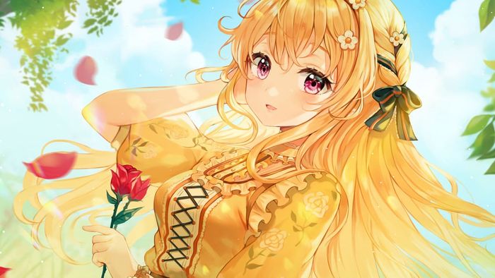 Hình nền anime màu vàng dễ thương và ngọt ngào