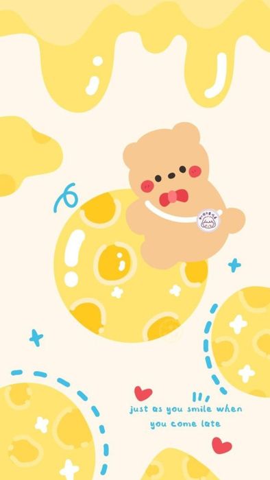 Hình nền màu vàng nhạt cực kỳ đáng yêu
