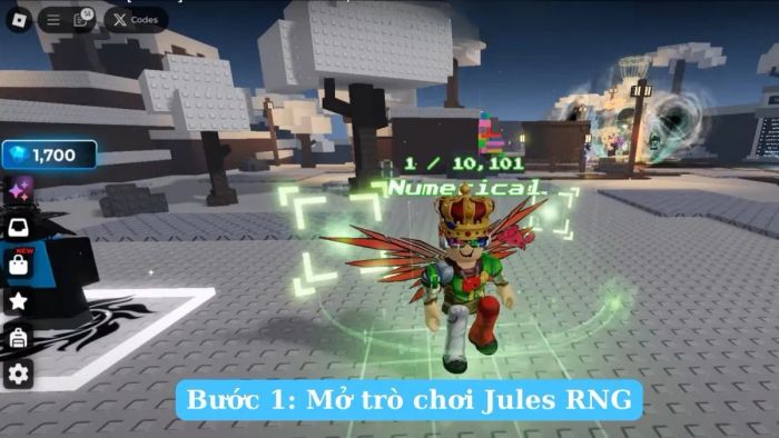 Hướng dẫn nhập mã code Jules RNG - bước 1