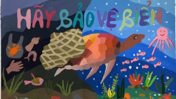 Message conveyed through environmental protection artwork