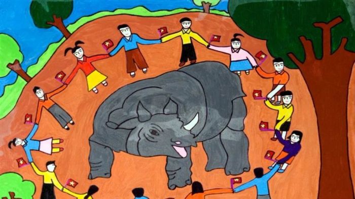 Vẽ tranh đẹp nhất về bảo vệ động vật và môi trường hoang dã