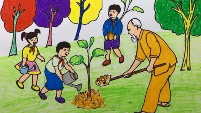 Tranh vẽ bảo vệ rừng với độ phân giải 4K