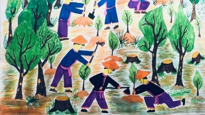 Illustration depicting forest environmental protection