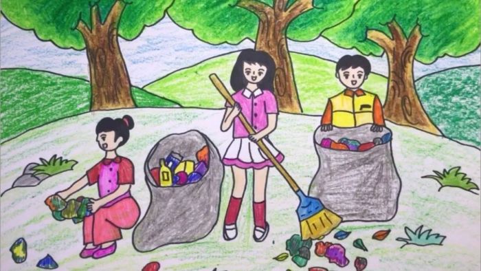 Hình nền vẽ tranh bảo vệ động vật và môi trường hoang dã tuyệt đẹp