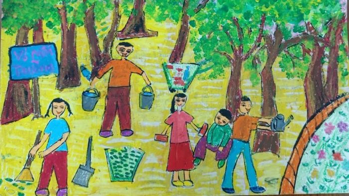 Illustration depicting forest environmental protection