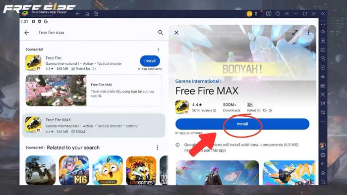 Hướng dẫn tải Free Fire MAX trên máy tính, bước 4