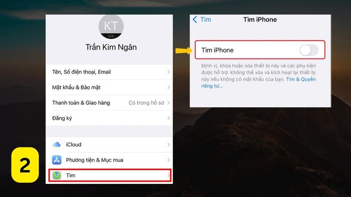 Cách bật Find My trên iPhone - Bước 2