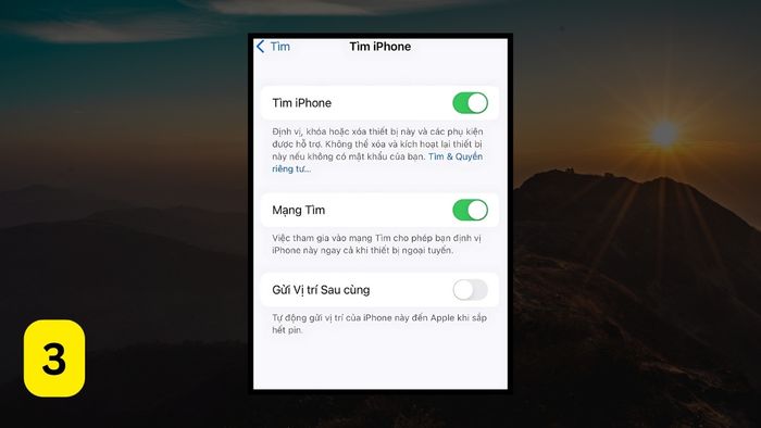 Cách bật Find My trên iPhone - Bước 3