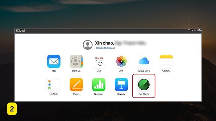 Hướng dẫn sử dụng định vị Find My trên iCloud - Bước 2