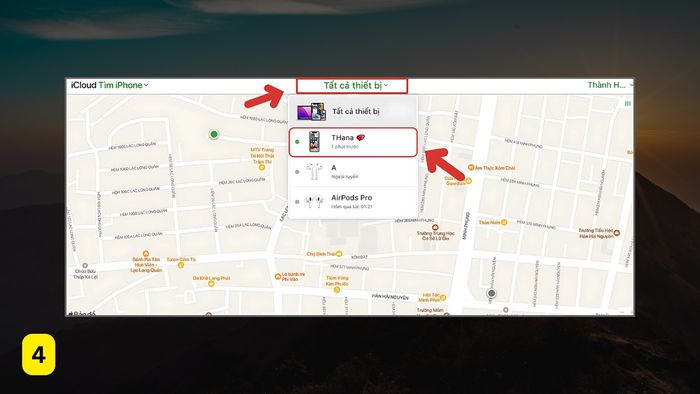 Hướng dẫn sử dụng Find My để định vị trên iCloud - Bước 4