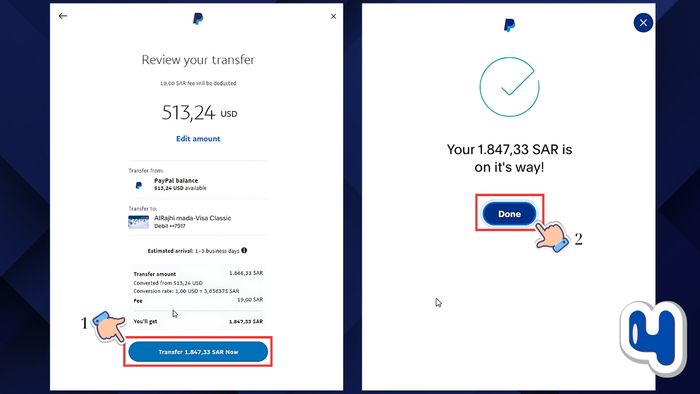Hướng dẫn rút tiền từ PayPal về thẻ Visa - Bước 4