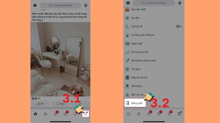 Hướng dẫn đăng nhập Facebook Lite trên iOS - các bước 2 và 3