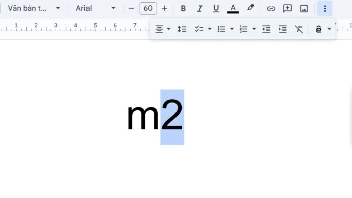 Cách gõ ký hiệu mét vuông, mét khối trong Word qua hộp thoại Font - bước 1