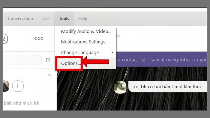 Hướng dẫn đăng xuất Viber trên máy tính - bước 2