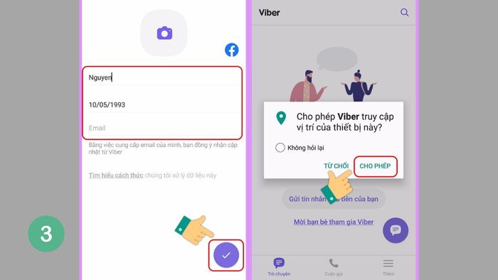 Cách đăng ký và đăng nhập tài khoản Viber - bước 3
