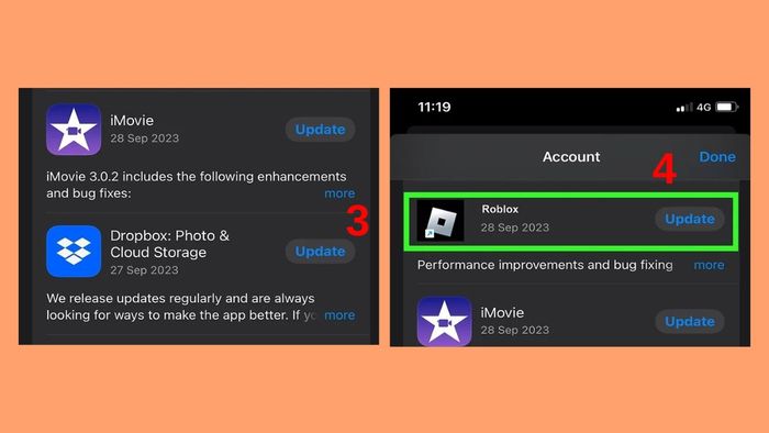 Hướng dẫn cập nhật Roblox trên iOS, bước thứ tư