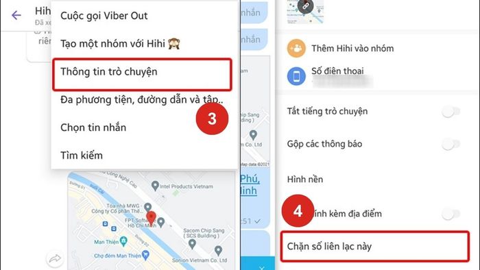 Cách chặn tin nhắn Viber cho từng liên hệ - bước 2