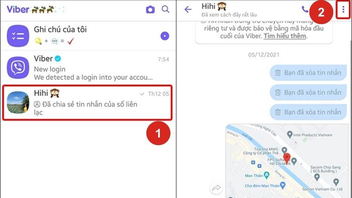 Cách chặn tin nhắn Viber cho từng liên hệ - bước 1