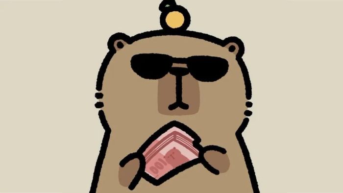Mẫu hình vẽ Capybara vô tri cực dễ thương
