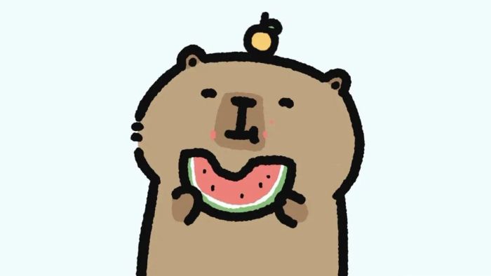 Hình vẽ Capybara vô tri dễ thương