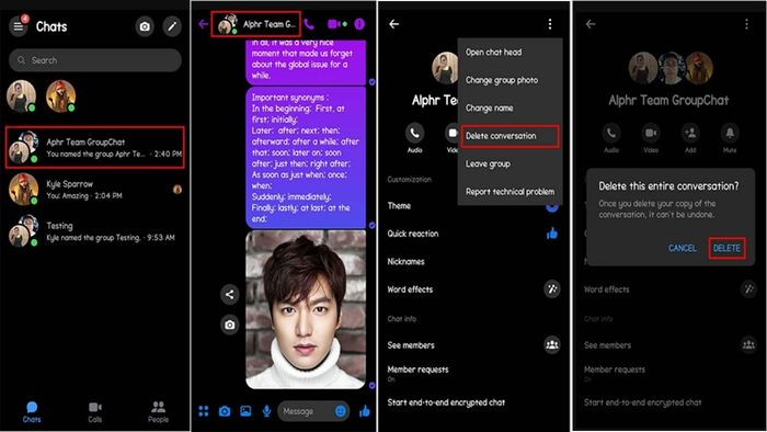 Cách xóa toàn bộ tin nhắn trong nhóm Messenger từ điện thoại của bạn.