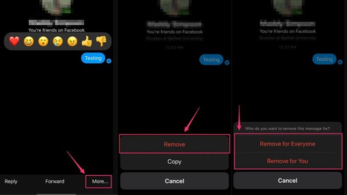 Cách xóa tin nhắn đơn lẻ trên Messenger từ điện thoại di động